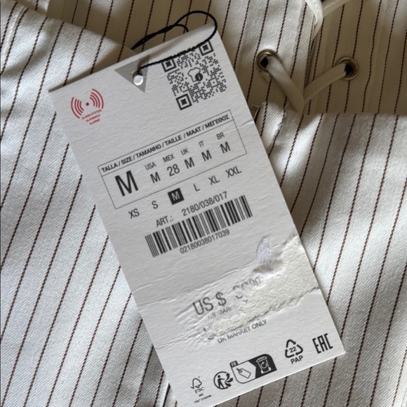 Zara White Striped Lace-Up Crop CorsetTop - Picture 5 of 5